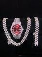 Tiktok Hot-Selling Fashion Casual Men's Watch Full Diamond Watch Men's Factory Price Direct Sale Complete Colors