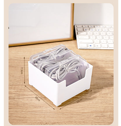 Data Cable Storage Box Home Mobile Phone Charger Separated Storage Box Desktop Organiser Multifunctional Sundries Storage