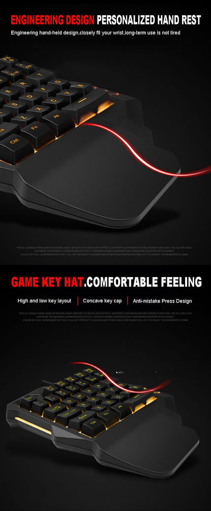 61 key RGB game wired keyboard mouse suit colorful MINI non-mechanical film black and white computer keyboard