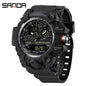 Sanda Hot-Selling Watch Korean Version Student Party Multi-Functional Waterproof Alarm Clock Electronic Watch Cool Dual Display Luminous Sports Watch