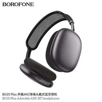 Borofone Bo35 Plus Head-Mounted Anc Noise-Cancelling Wireless Bluetooth Headphones Air Pods Over-Ear Max