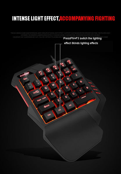 61 key RGB game wired keyboard mouse suit colorful MINI non-mechanical film black and white computer keyboard
