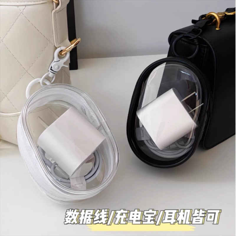 Storage Bag Mobile Phone Charger Storage Bag Transparent Data Cable Protection Box Portable Outgoing Headset Charger Protection