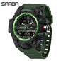Sanda Hot-Selling Watch Korean Version Student Party Multi-Functional Waterproof Alarm Clock Electronic Watch Cool Dual Display Luminous Sports Watch