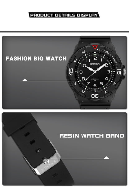 Sanda Watch Fashion All-match Small Fresh Men's and Women's Couple Watch Middle School Students' Simple Waterproof Luminous Quartz Watch