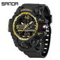 Sanda Hot-Selling Watch Korean Version Student Party Multi-Functional Waterproof Alarm Clock Electronic Watch Cool Dual Display Luminous Sports Watch