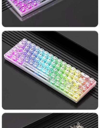 Transparent Key Cap Transparent Ice Crystal Large Complete Mechanical Keyboard Universal 61 Key 87 Key 98 Key 104 Key Crystal Key Cap