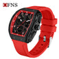Ofns Fashion Watch Sports Waterproof Watch Barrel-Shaped Multi-Function Luminous Dual-Time Student Digital Watch