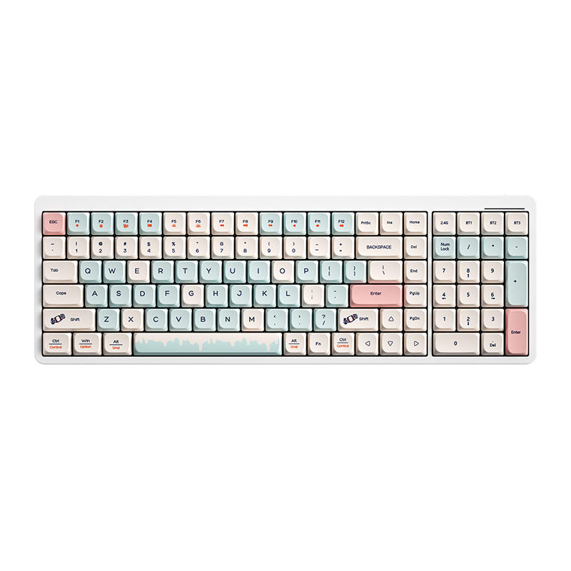 105-Key Girls' High-Looking Wireless Mechanical Keyboard with Good Words, Short-Axis Bluetooth Computer Keyboard for Office Use