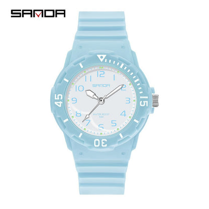 Sanda Watch Fashion All-match Small Fresh Men's and Women's Couple Watch Middle School Students' Simple Waterproof Luminous Quartz Watch