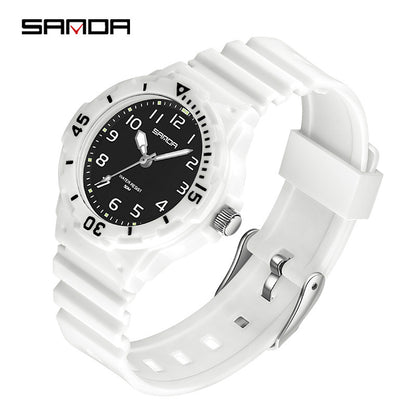 Sanda Watch Fashion All-match Small Fresh Men's and Women's Couple Watch Middle School Students' Simple Waterproof Luminous Quartz Watch