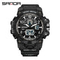 Sanda Hot-Selling Watch Korean Version Student Party Multi-Functional Waterproof Alarm Clock Electronic Watch Cool Dual Display Luminous Sports Watch