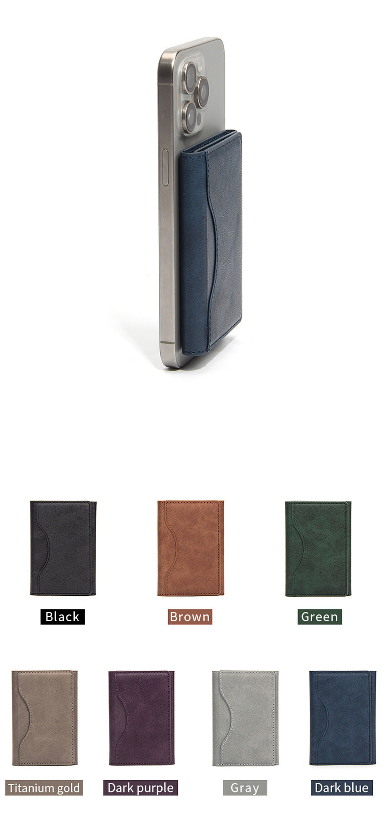 Suitable for Apple 15 iPhone16promaxMagSafe Magnetic Card Bag Multi-Card Three-Folding Mobile Phone Card Case