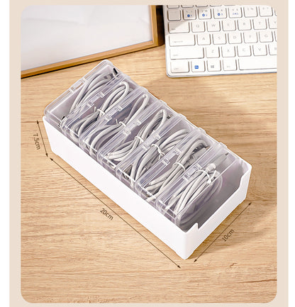 Data Cable Storage Box Home Mobile Phone Charger Separated Storage Box Desktop Organiser Multifunctional Sundries Storage