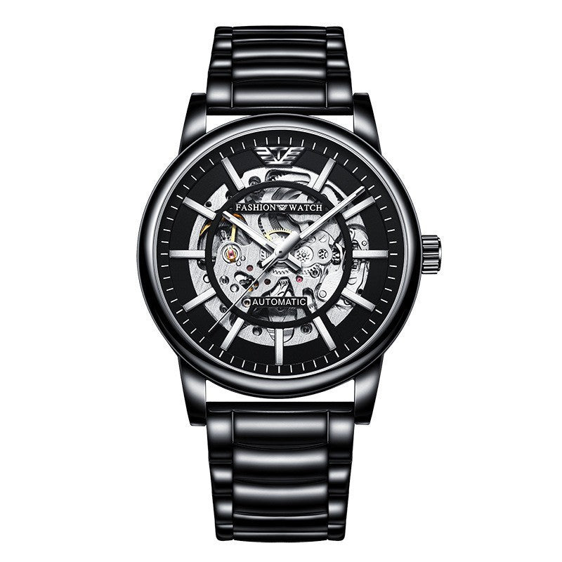 Cross-border Explosions Black Samurai Automatic Hollow Men's Watch Luminous Waterproof Fashion Watch Men's Mechanical Watch Wholesale