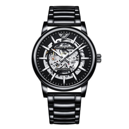 Cross-border Explosions Black Samurai Automatic Hollow Men's Watch Luminous Waterproof Fashion Watch Men's Mechanical Watch Wholesale