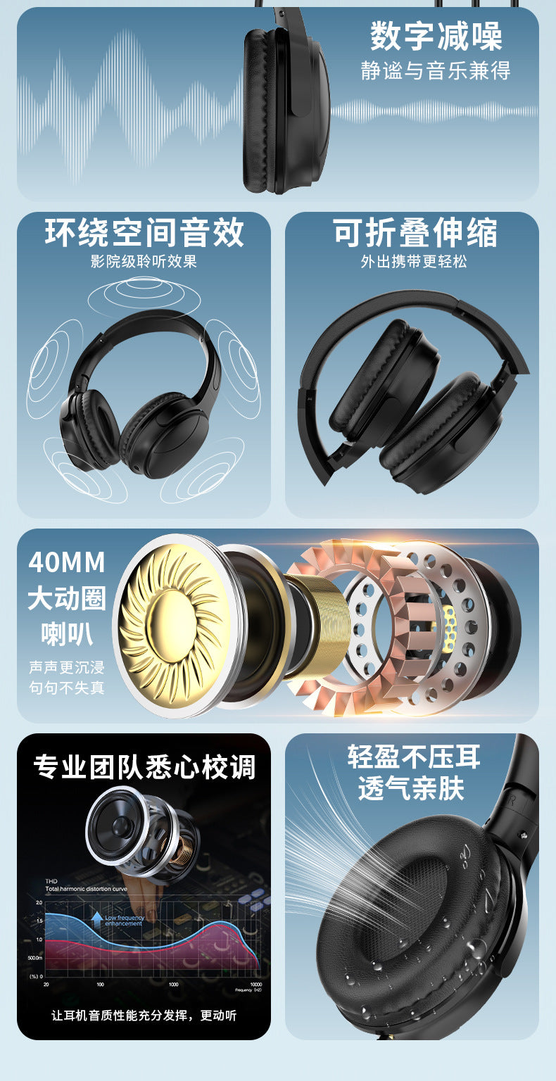 The new head-mounted wired headphones with microphone game headphones can talk traffic can have clear stereo sound quality