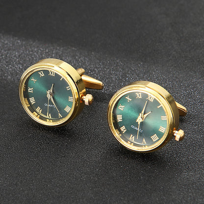 Men's Cufflinks Watch Functional Cuffnails Forumwear Gift Green Gold Dress Shirt Accessories Stainless Steel Material