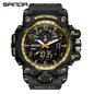 Sanda Hot-Selling Watch Korean Version Student Party Multi-Functional Waterproof Alarm Clock Electronic Watch Cool Dual Display Luminous Sports Watch