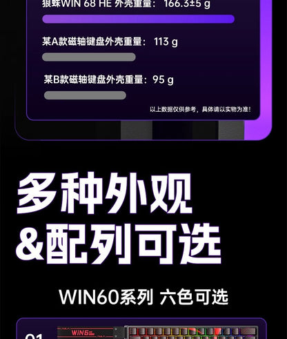 AULA tarantula WIN60/68HE magnetic shaft mechanical keyboard special customized FPS fearless contract r