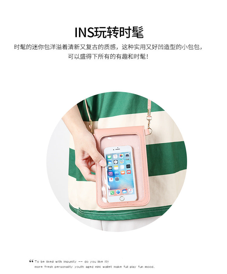Factory wholesale touch screen mobile phone bag women's simple all-match Korean mobile phone bag large capacity mini fashion small satchel