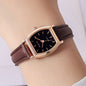 Cross-border Barrel Quartz Watch Small Women's Leather Watch Women's Fashionable All-match Simple Roman Scale Women's Hand