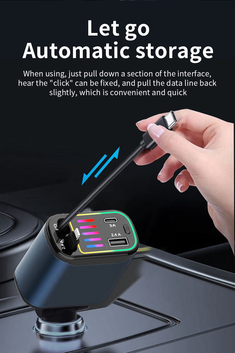 Cross-border X1 car-mounted charging mobile phone electrical appliances support 66W super fast charging PD30 telescopic breathing light atmosphere light C new