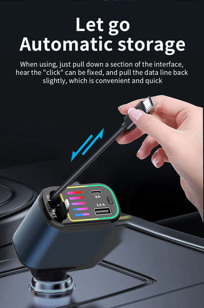 Cross-border X1 car-mounted charging mobile phone electrical appliances support 66W super fast charging PD30 telescopic breathing light atmosphere light C new