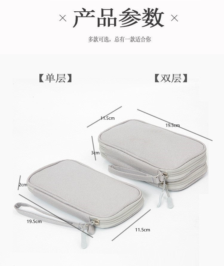 Power Bank Data Cable Mobile Phone Storage Bag Mobile Power Supply Mobile Phone Digital Accessories Headphones Multi-Layer Portable Storage Bag