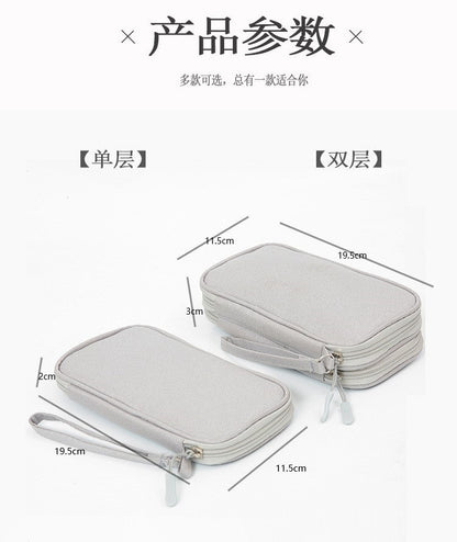 Power Bank Data Cable Mobile Phone Storage Bag Mobile Power Supply Mobile Phone Digital Accessories Headphones Multi-Layer Portable Storage Bag