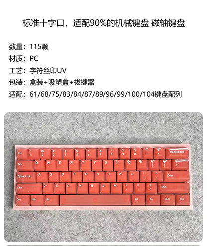 Wholesale 115-Key Four-Sided Transparent Keycaps, Customized Original Height Mda High Aesthetic Cross-Axis Translucent Keycaps