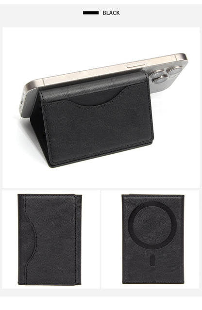 Suitable for Apple 15 iPhone16promaxMagSafe Magnetic Card Bag Multi-Card Three-Folding Mobile Phone Card Case