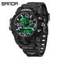 Sanda Hot-Selling Watch Korean Version Student Party Multi-Functional Waterproof Alarm Clock Electronic Watch Cool Dual Display Luminous Sports Watch