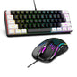 61 key RGB game wired keyboard mouse suit colorful MINI non-mechanical film black and white computer keyboard