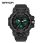 Sanda Hot-Selling Watch Korean Version Student Party Multi-Functional Waterproof Alarm Clock Electronic Watch Cool Dual Display Luminous Sports Watch
