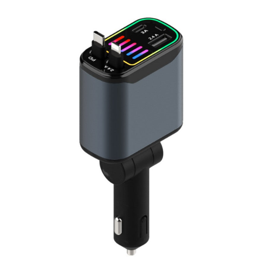 Cross-border X1 car-mounted charging mobile phone electrical appliances support 66W super fast charging PD30 telescopic breathing light atmosphere light C new