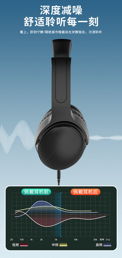 The new head-mounted wired headphones with microphone game headphones can talk traffic can have clear stereo sound quality