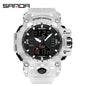 Sanda Hot-Selling Watch Korean Version Student Party Multi-Functional Waterproof Alarm Clock Electronic Watch Cool Dual Display Luminous Sports Watch