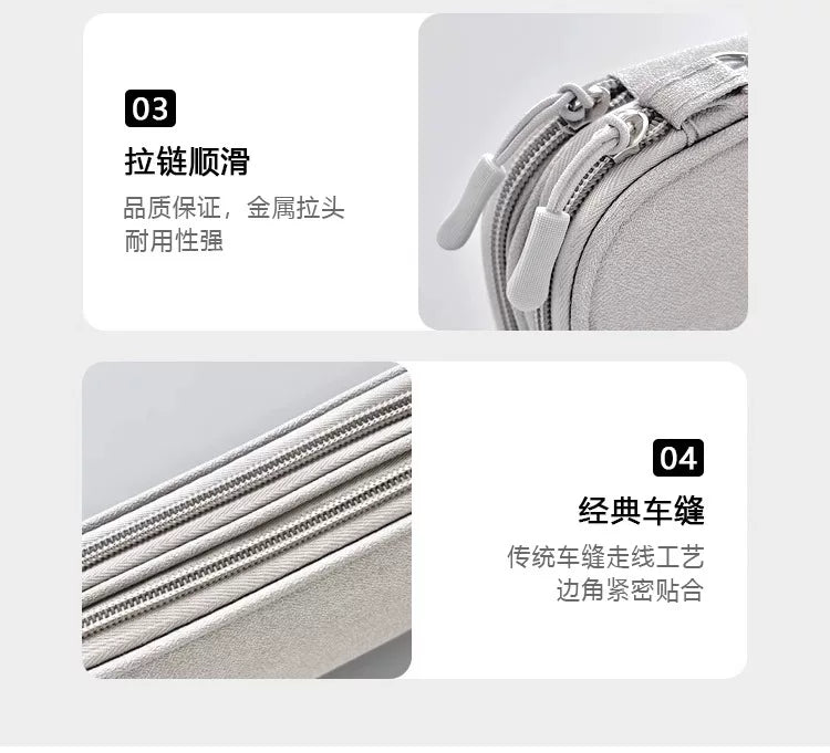 Power Bank Data Cable Mobile Phone Storage Bag Mobile Power Supply Mobile Phone Digital Accessories Headphones Multi-Layer Portable Storage Bag